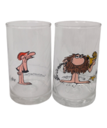 Set of 2 Vintage Arby&#39;s B.C. Ice-Age Collector Glasses Caveman &amp; Grog - $22.81 CAD