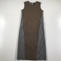 Lorena Antoniazzi Sweater Dress Size 6 Brown Gray Wool Stretch Tank - $65.19