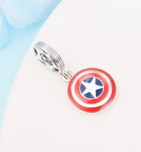 New Authentic S925 Marvel Captain America Shield Charm  for Pandora Bracelet  - £9.39 GBP