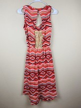 GB Women Mini Dress Size M Multi Color Long Sleeve Lined Elastic Waist - £22.02 GBP