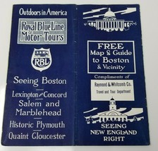 Royal Blue Line Motor Tours Boston Guide and Map Photo Brochure Antique ... - $11.35