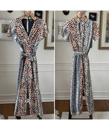 Express Mixed Pattern Block Animal Snake Print Cropped Jumpsuit M - €21,01 EUR