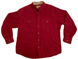 Cabela&#39;s Red Deerskin Soft Chamois Button Up Long Sleeve Shirt Men’s Large - £29.81 GBP