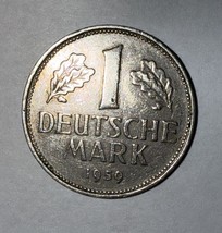 1959 F GERMAN GERMANY 1 DEUTSCHE MARK BUNDESREPUBLIK COPPER NICKEL - £6.89 GBP