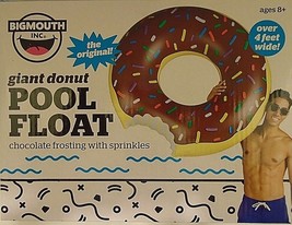 BIGMOUTH INC Giant Chocolate Frosted Donut w/ Sprinkles Pool Float 48x48x12  - £11.03 GBP