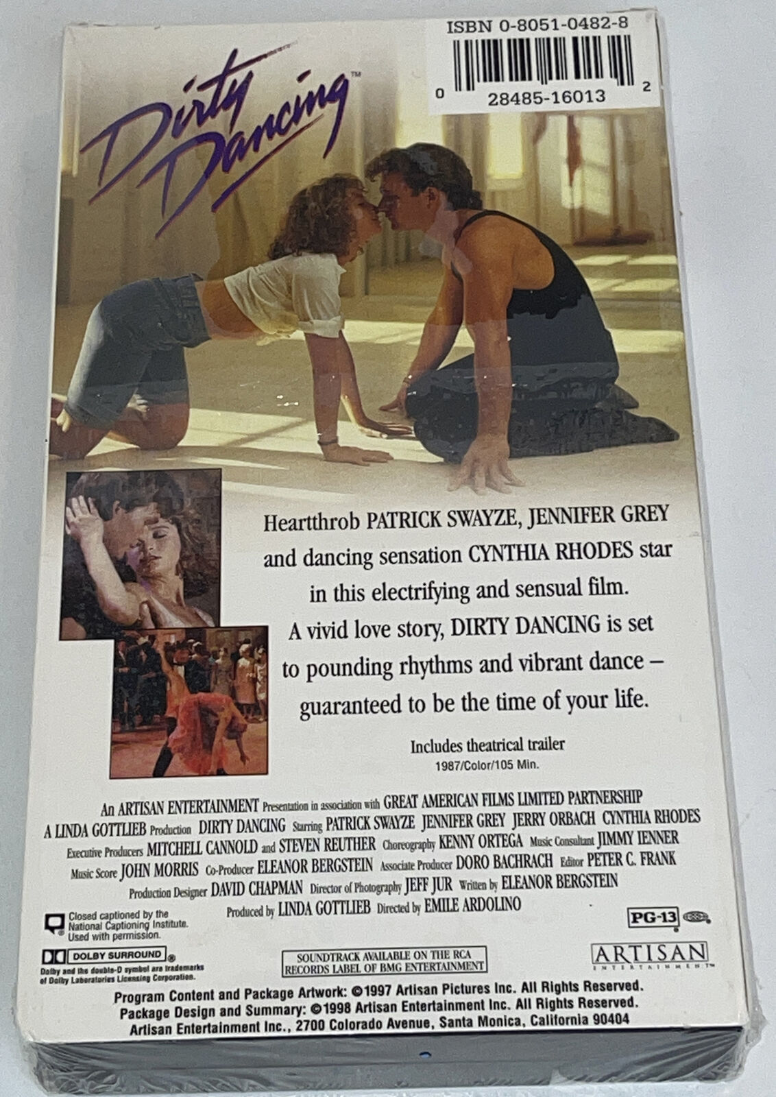 Dirty Dancing (VHS, 1998) Patrick Swayze, Jerry Orbach, Cynthia Rhodes ...