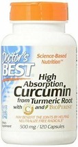 NEW Doctor&#39;s Best High Absorption Curcumin from Turmeric Root Bioperine 120 caps - £39.58 GBP