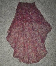 Womens Skirt Ecote Burgundy Red Floral Skirt with Overlay-size XS - £5.55 GBP
