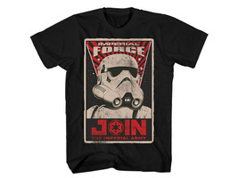 Star Wars Join the Imperial Army Imperial Force Black Poster T-Shirt, NEW UNWORN - £14.45 GBP