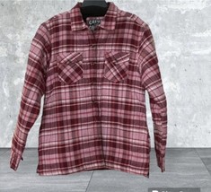 Casual Country Shacket Adult Medium Red White Plaid Button Up New No Tag... - $24.18