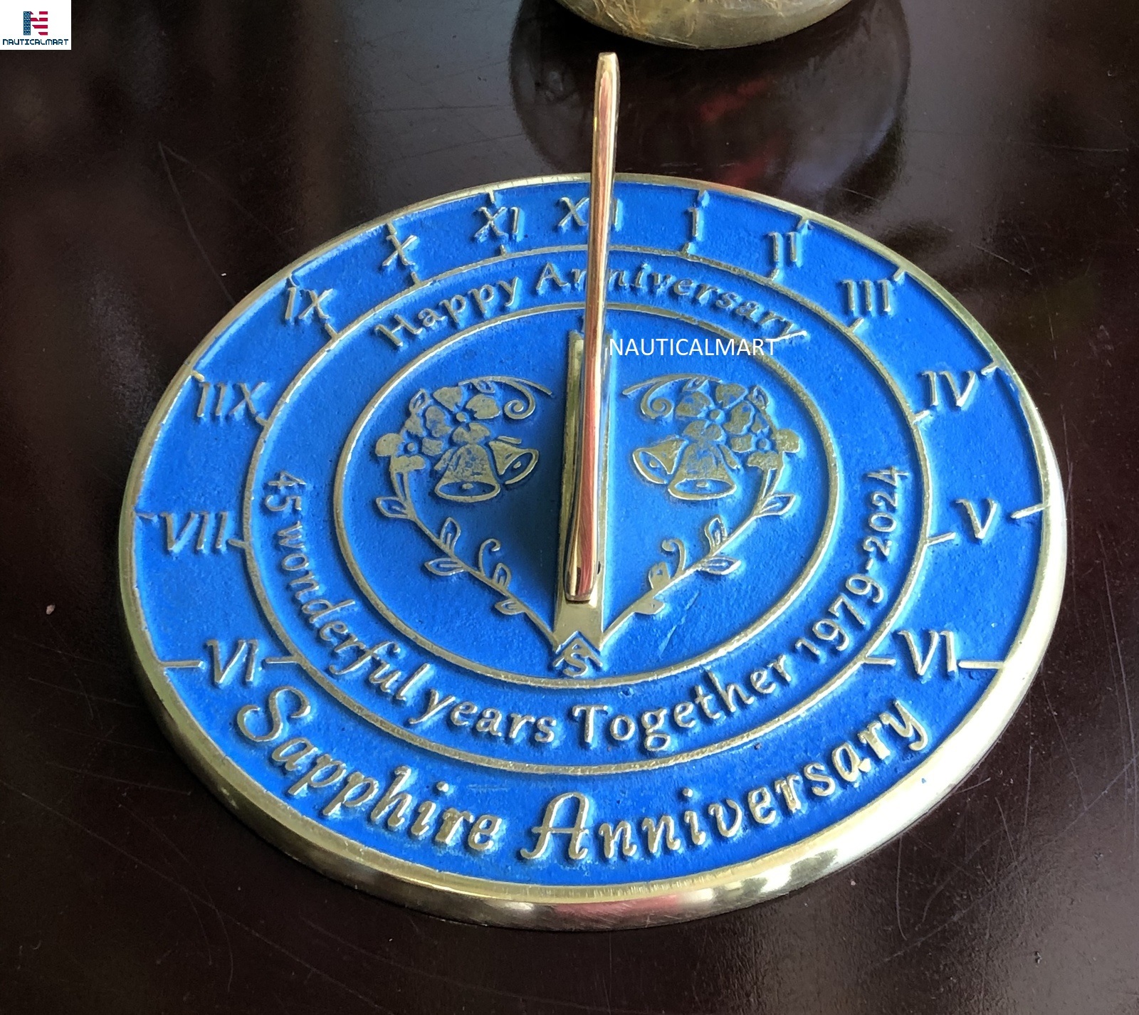 NauticalMart 45 Wonderful Years Together Sapphire Wedding Anniversary Sundial Gi Item image 2