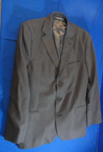 3 Button Designer Perry Ellis Charcoal Gray Suit Jacket 40L - £29.19 GBP