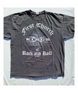 Kings X First Church of Rock and Roll est. 1980 Logo Double Sided Size L... - $17.97