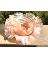 Hand Blown Latticino Glass Italian Art Glass Victorian 2 Piece Bowl Unde... - £166.23 GBP