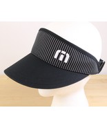 Travis Mathew Men&#39;s Golf VISOR Black Adjustable Pinstripe Cotton - $17.62 CAD