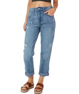 Rewash Juniors Distressed High Rise Roll Cuff Dad Jeans Size 1 Light wash - $33.85 CAD