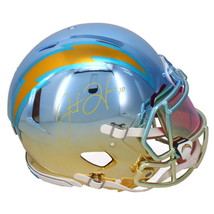 Justin Herbert Autographed Chromed Authentic Speed Helmet Beckett &amp; GDL LE 10/10 - £3,196.59 GBP