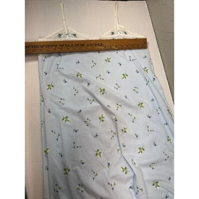 NWT Erika Taylor Vintage Blue Floral Nightgown Slip Gown Cottom Size Large Item image 5
