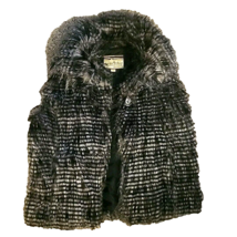 Faux Fur Vest Size Small Panhandle Slim Powder River Outfitters Black White - $65.44