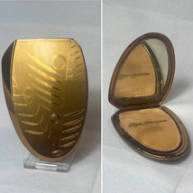 Vtg Elgin American Compact Tear Drop Shape Mirrored Powder Box Etched Le... - £55.35 GBP