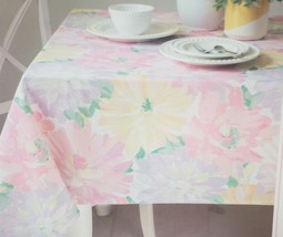 1 Fabric Printed Tablecloth, 60&quot; (6-8 People) Colorful Flowers,Amerie,Bm - $27.71