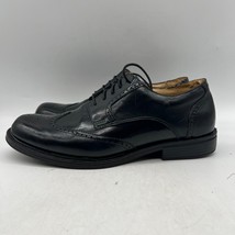 Croft &amp; Barrow Bowman Mens Black Leather Wingtip Oxford Dress Shoes Size 11.5 W - £23.35 GBP