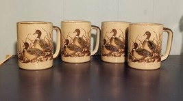 4x Vintage Otagiri Japan Mallard Duck Pair Embossed Coffee Tea Mug Cup - £22.89 GBP