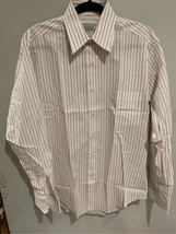 SEARS Perma-Prest Vintage Dress Shirt-’15.5/34-35 Blue/Red Striped Mens ... - $16.83