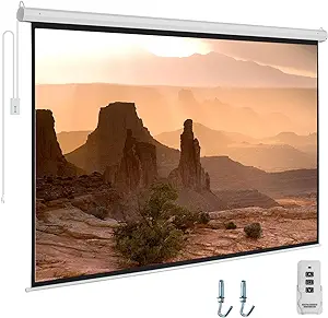 100Inch Motorized Projector Screen, Support 16:9 4K 1080P,3D Hd, Wall/Ce... - £187.29 GBP