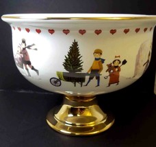 Charles Wysocki Love 2000 porcelain pedestal compote Fruit Bowl Teleflora - £13.78 GBP