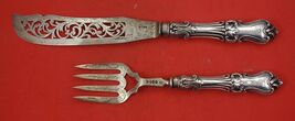 English Victorian Sterling Silver Fish Serving Set 2-piece HH AS 12 1/4&quot; - $503.91