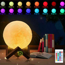 3D Moon Lamp Moonlight Usb Led Night Lunar Light Touch Color Changing Xmas Gift - £18.02 GBP