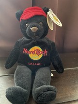 Hard Rock Cafe Dallas Charlie Beara Bear Plush Stuffed Beanie Bear - $10.35