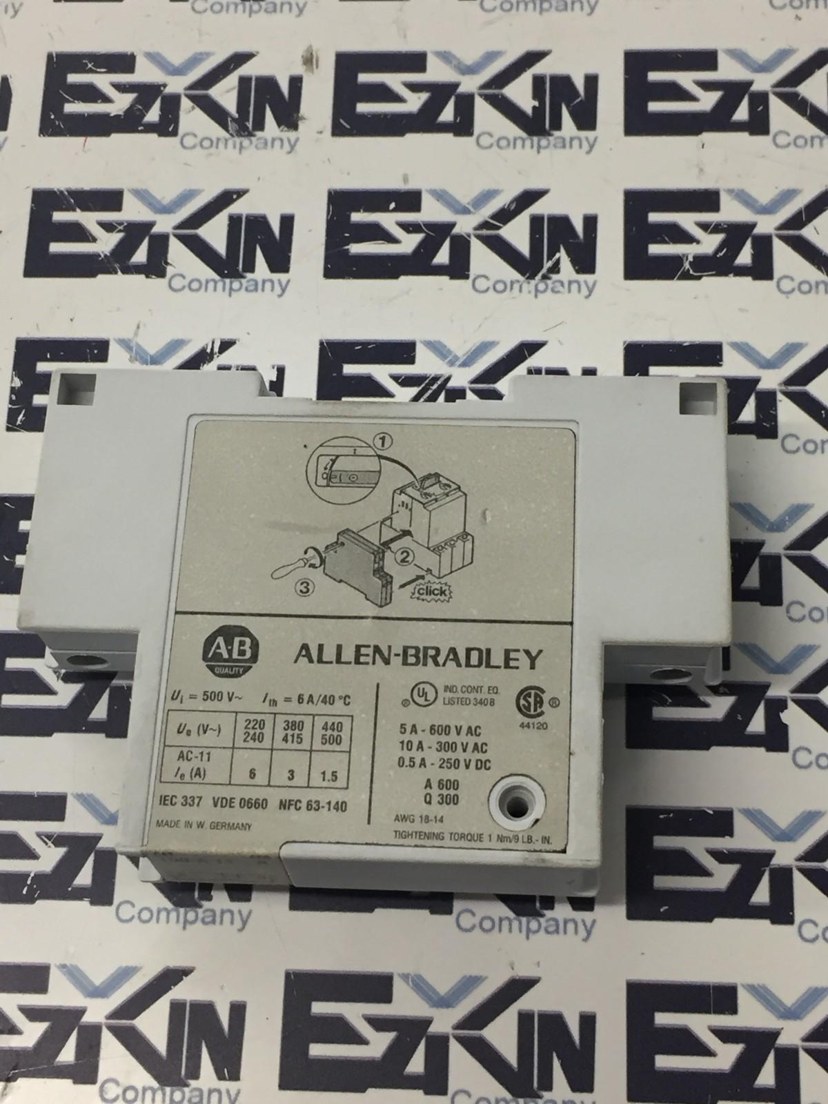 Allen-Bradley 190-A 11 SER A Auxiliary Contact Block 600VAC Max 10Amp  - $15.40