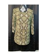 Susan Graver Womens Snakeskin Pattern Cut Out Sleeve Long Top Size M - €21,35 EUR