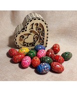 Original Easter Gift Set Openwork heart Box with 10 Small Ukrainian Eggs... - £24.71 GBP