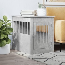 Dog Crate Furniture Concrete Grey 55x80x68 cm Engineered Wood - £62.40 GBP