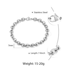 Stainless Steel Coffee Beans Marina Link Chain Bracelets for Men Women Bracelet  - £12.42 GBP