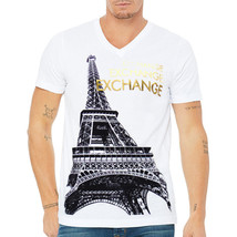Nwt Paris Eiffel Tower France Exchange Fashion Men&#39;s White T-SHIRT Size S M L Xl - £9.34 GBP