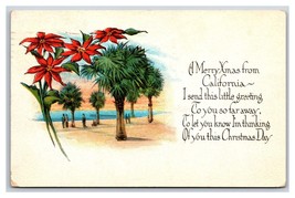 Palma Alberi E Poinsettie Merry Christmas Da California Ca DB Cartolina U11 - £4.05 GBP