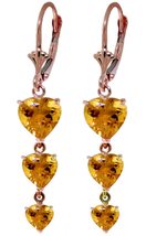 Galaxy Gold GG 14k Rose Gold Chandelier Earrings with Citrines - $747.99