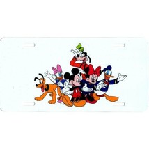 disney characters on white mickey minnie cartoons license plate made in usa - £23.97 GBP