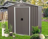 8Ft X 4Ft Outdoor Metal Storage Shed, Utility Tool Storage House With Ai... - $592.99