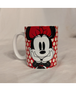 Disney Minnie Mouse Face Red Bow 12oz Coffee Mug Silver Buffalo - £7.37 GBP