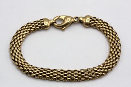 Authenticity Guarantee 
Vintage 18K Yellow Gold 8mm Wide Panther Link Mesh Br... - £1,343.63 GBP