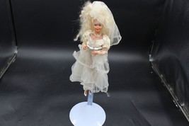 1976 1966 Mattel Barbie Blonde Hair Blue Eyes  Earrings  Wedding gown an... - $24.75