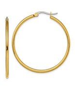 Chisel Stainless Steel Polished Yellow IP-plated 40mm Diameter 2mm Hoop ... - $45.06