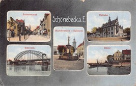 SCHONEBECK a E GERMANY-SALZERSTRASSE-ELBBRUCKE~1916 FELDPOST MULT PHOTO ... - £7.70 GBP
