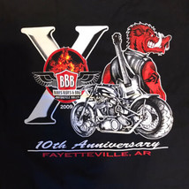 BBB 2009 Motorcycle Rally Bikes Blues BBQ Shirt Fayettevillle Size Small... - £9.67 GBP