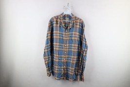 J Crew Mens Size Large Faded Rainbow Plaid Collared Flannel Button Shirt Cotton - £27.72 GBP
